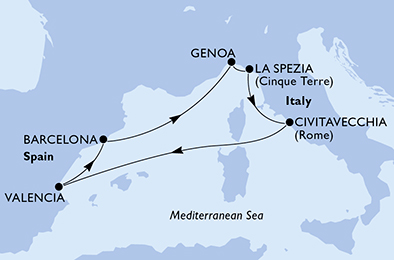 carte Méditerranée, 8 jours