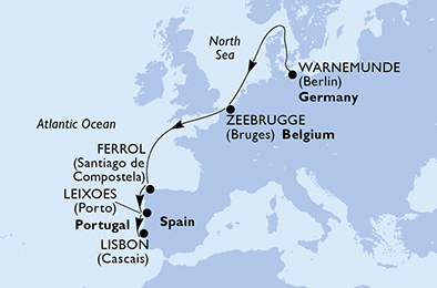 carte Europe du Nord, 7 jours