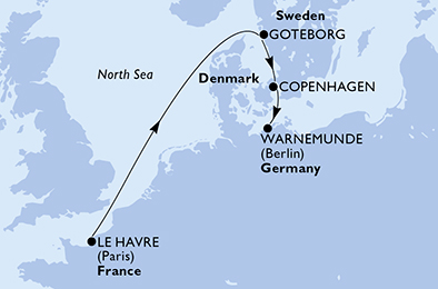 carte Europe du Nord, 5 jours