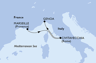 carte Méditerranée, 4 jours