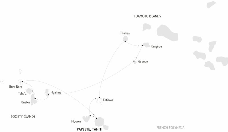 carte Tahiti, Tuamotu et les îles de la Société