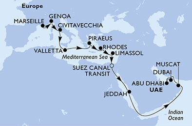 carte Méditerranée, 21 jours