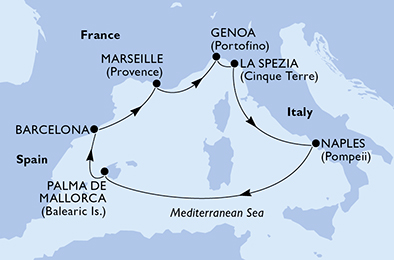 carte Méditerranée, 8 jours