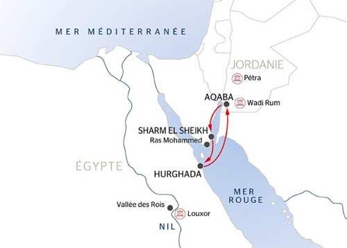 carte *Les trésors de la mer rouge