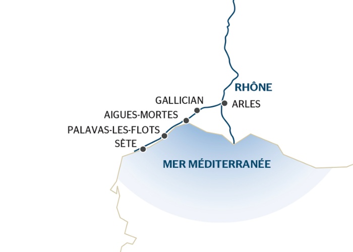 carte La Provence : De Arles à Sète (formule port/port), 7 jours - AVF_PP