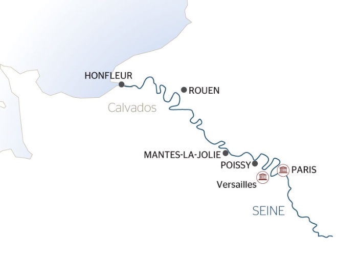 carte La vallée de la Seine et ses escales incontournables (formule port/port), 5 jours - SEN_PP