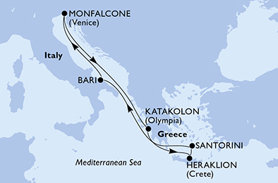 carte *Méditerranée, 8 jours