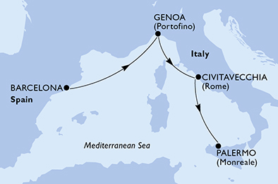 carte Méditerranée, 4 jours