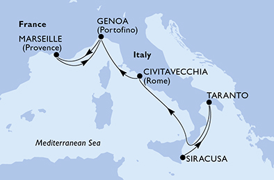 carte Méditerranée, 7 jours