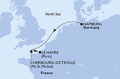 carte Europe du Nord, 5 jours