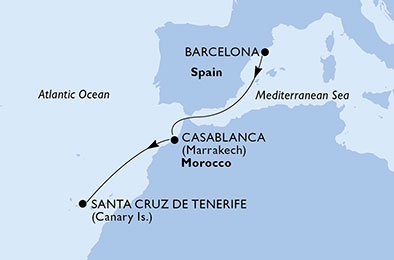 carte Méditerranée, 5 jours