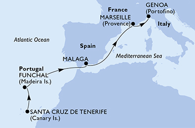 carte Méditerranée, 7 jours