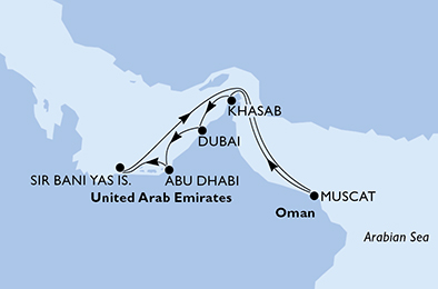 carte Dubai et les Emirats, 8 jours