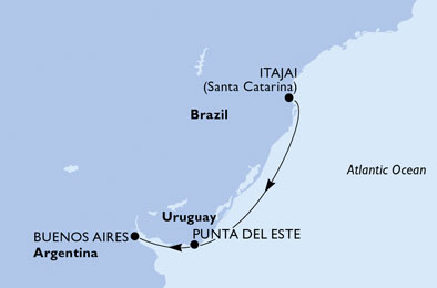carte Amérique du Sud, 4 jours