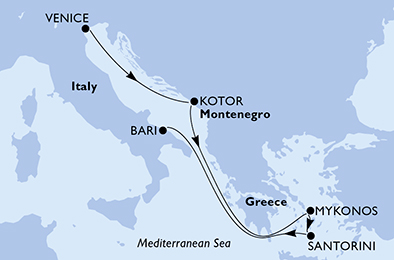 carte Méditerranée, 7 jours