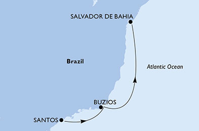 carte Amérique du Sud, 4 jours