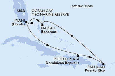 carte Caraïbes et Antilles, 8 jours
