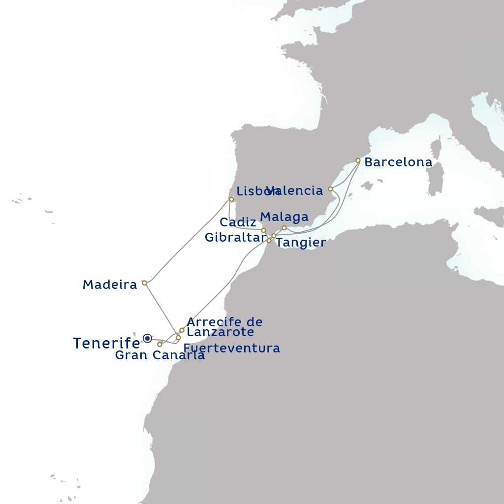 carte Espagne, Portugal, Maroc - 22 jours