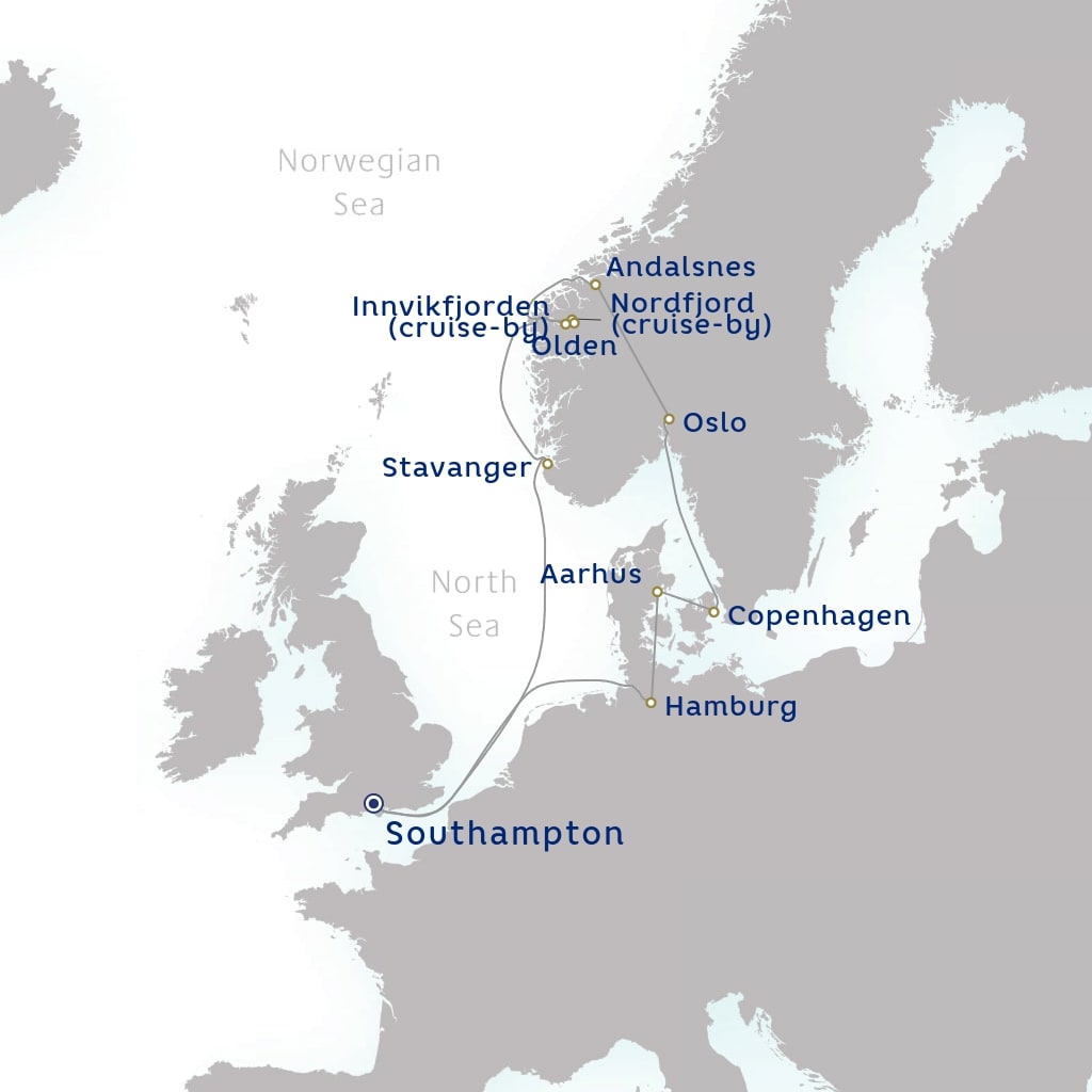 carte Royaume-Uni, Norvège, Danemark, Allemagne , 14 jours