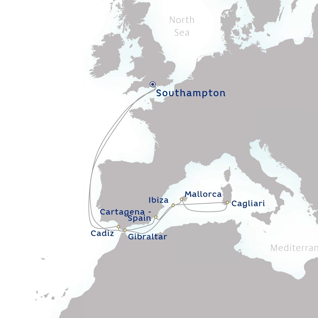 carte Royaume-Uni, Espagne, Italie - 15 jours