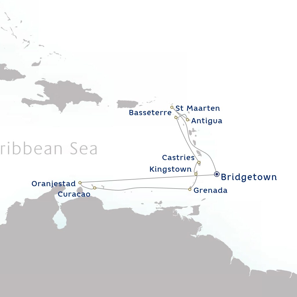 carte Barbade, Saint Martin, Antigua-et-Barbuda, Saint-Christophe-et-Niévès, Sainte-Lucie, Cap-Vert , 14 jours