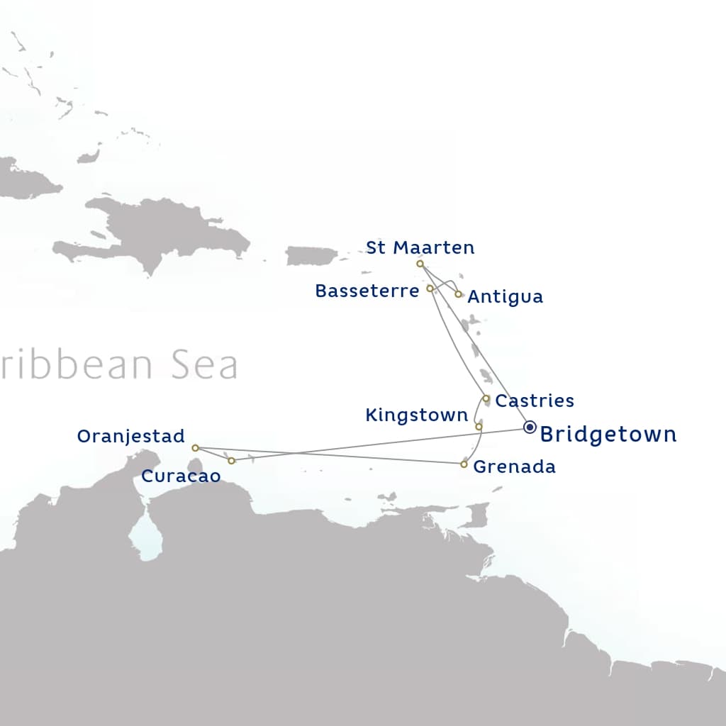 carte Barbade, Saint Martin, Antigua-et-Barbuda, Saint-Christophe-et-Niévès, Sainte-Lucie, Cap-Vert , 14 jours