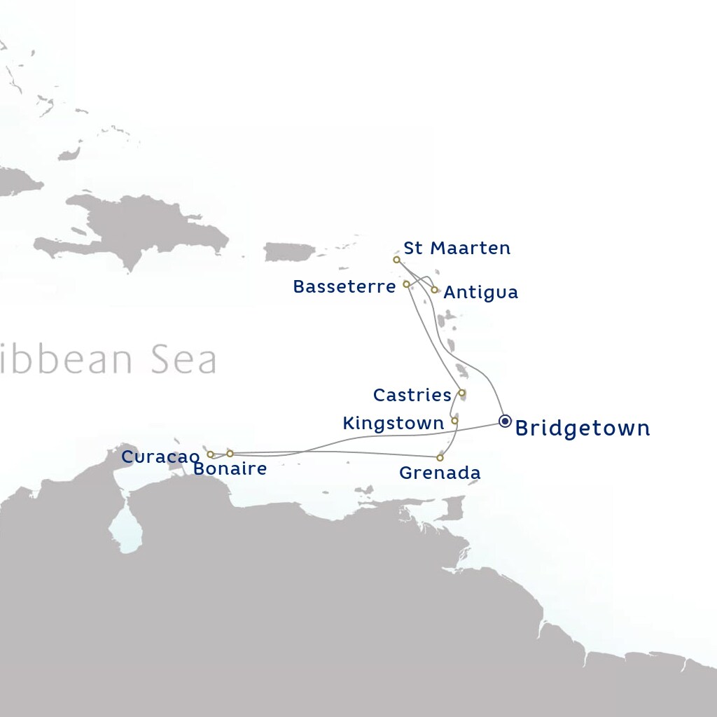 carte Barbade, Saint Martin, Antigua-et-Barbuda, Saint-Christophe-et-Niévès, Sainte-Lucie, Cap-Vert , 14 jours