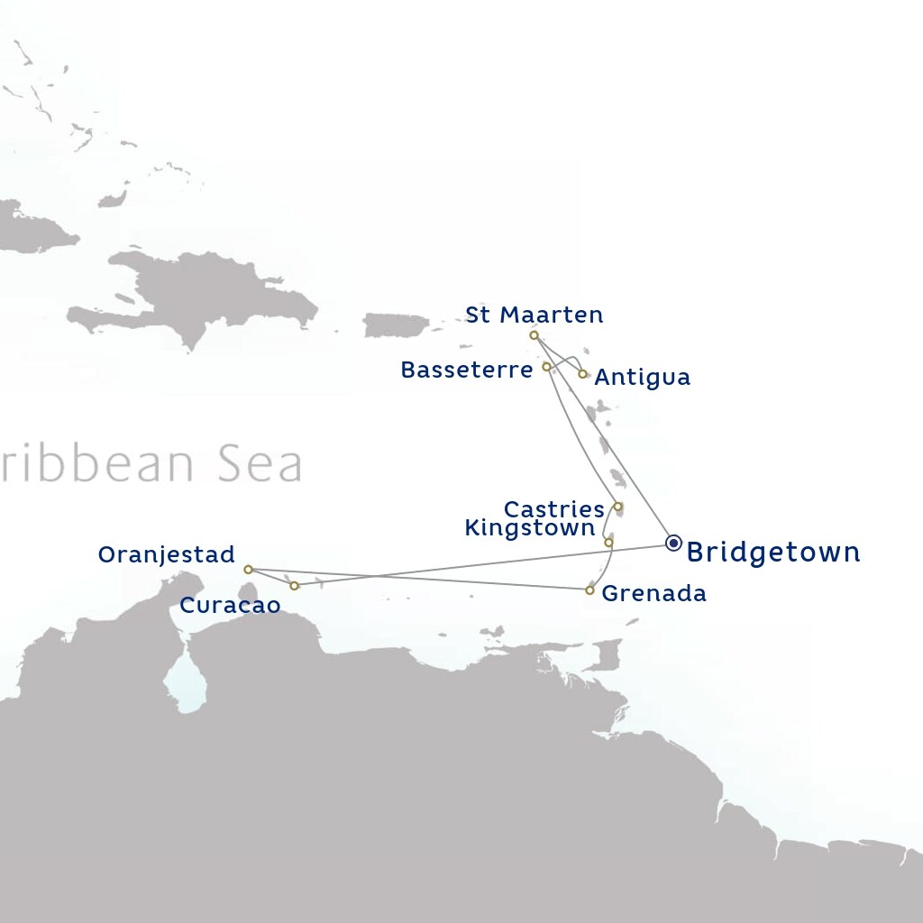 carte Barbade, Saint Martin, Antigua-et-Barbuda, Saint-Christophe-et-Niévès, Sainte-Lucie, Cap-Vert , 14 jours