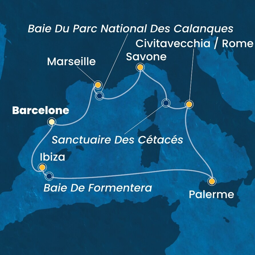 carte Méditerranée, 8 jours