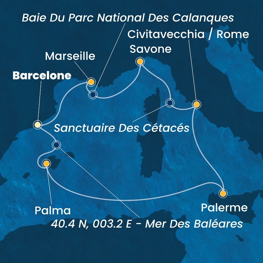 carte Méditerranée, 8 jours