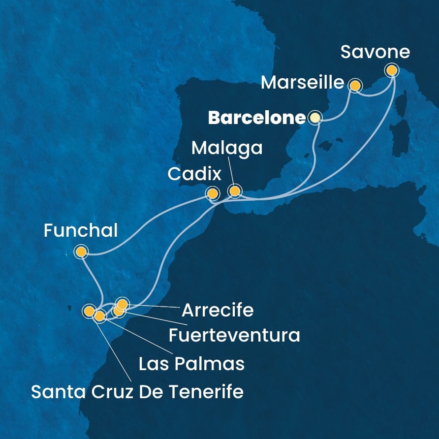 carte Méditerranée, 15 jours