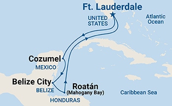 carte Etats-Unis, Honduras, Belize, Mexique, 8 jours