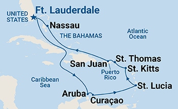 carte Caraïbes et Antilles, 13 jours