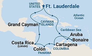 carte Caraïbes et Antilles, 13 jours
