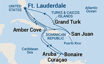 carte Caraïbes et Antilles, 7 jours