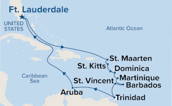 carte Caraïbes et Antilles, 15 jours