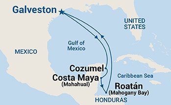 carte Etats-Unis, Mexique, Honduras, 8 jours