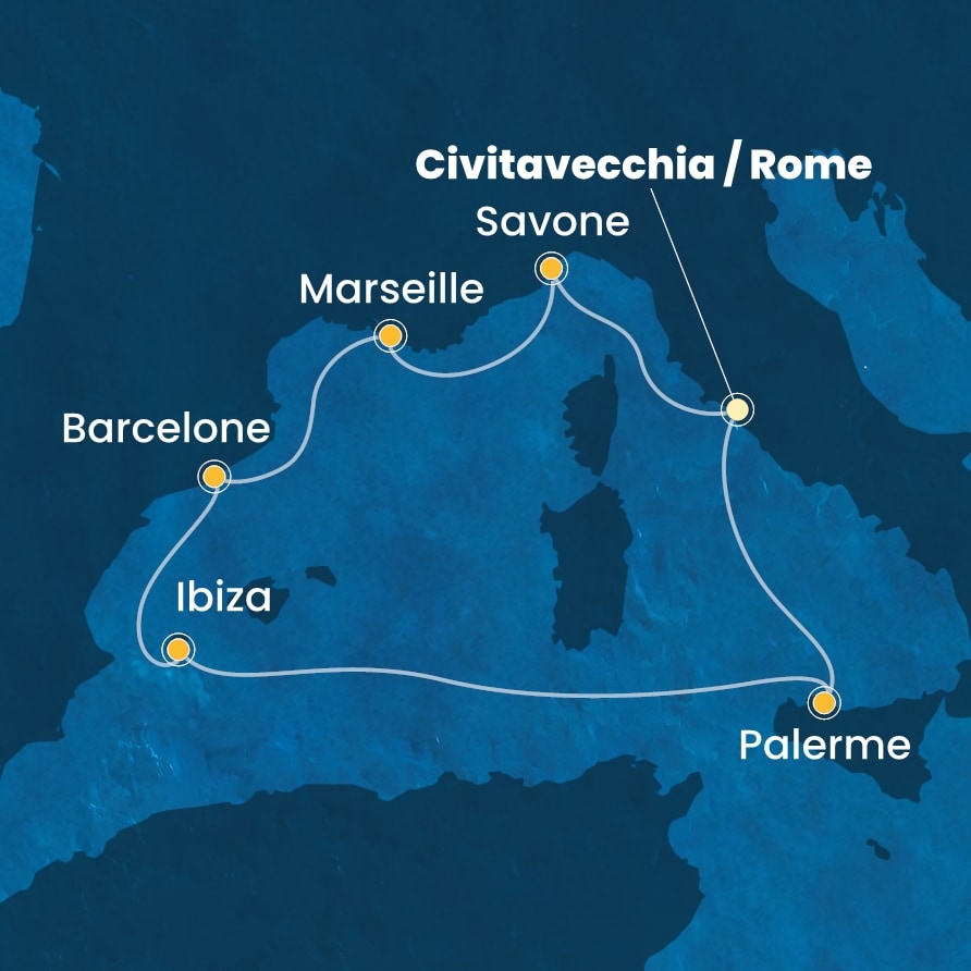 carte Méditerranée, 8 jours