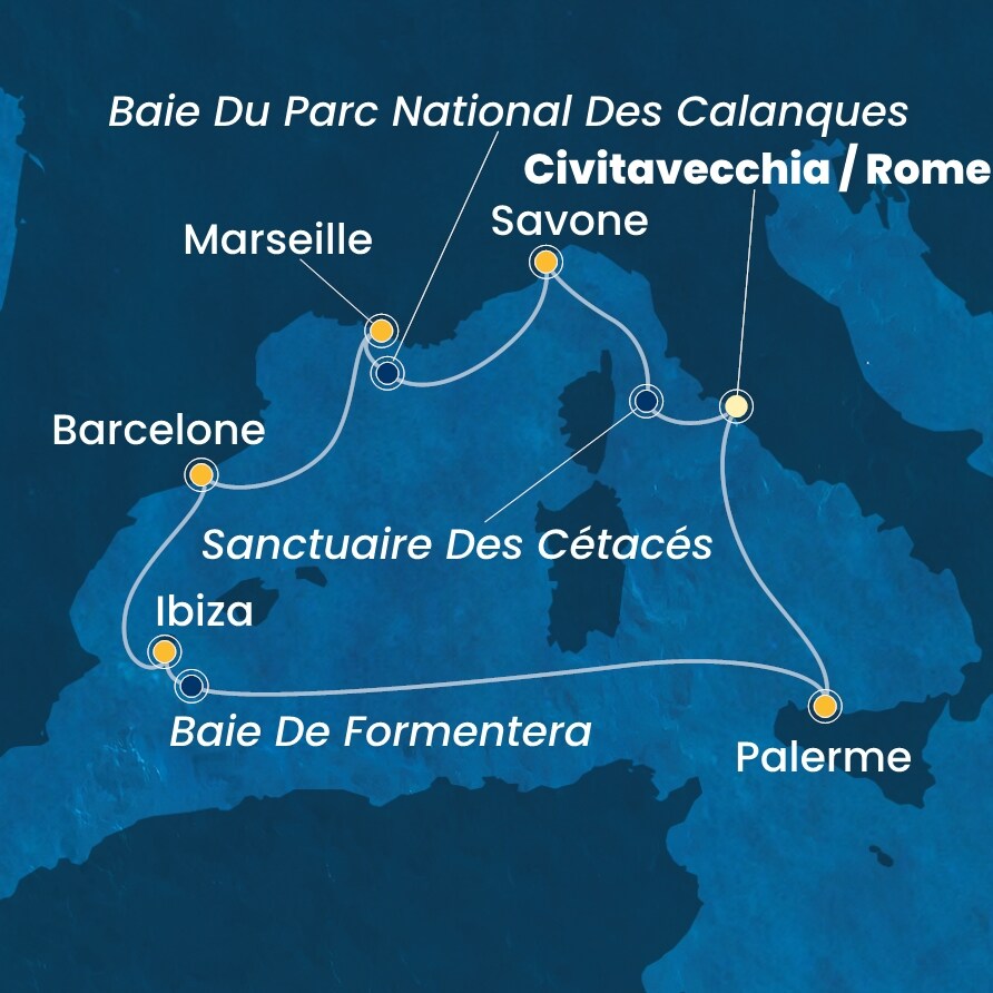 carte Méditerranée, 8 jours