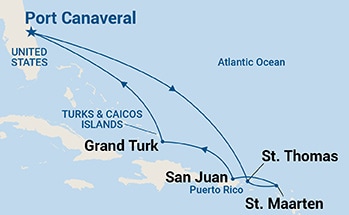 carte Caraïbes et Antilles, 9 jours