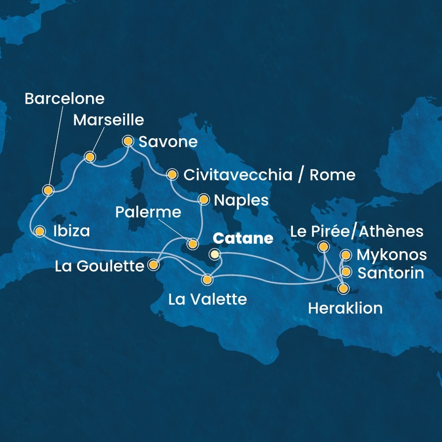 carte Méditerranée, 19 jours