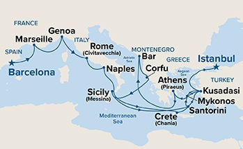 carte Espagne, France, Italie - 21 jours