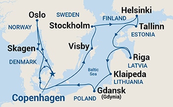 carte Europe du Nord, 13 jours
