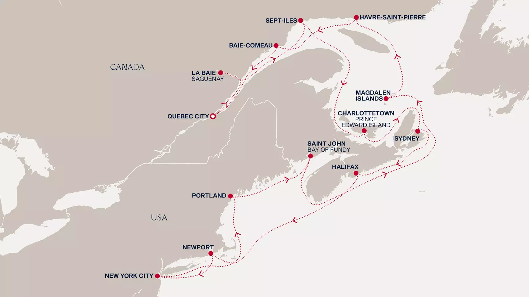 carte Canada, Etats-Unis, 18 jours