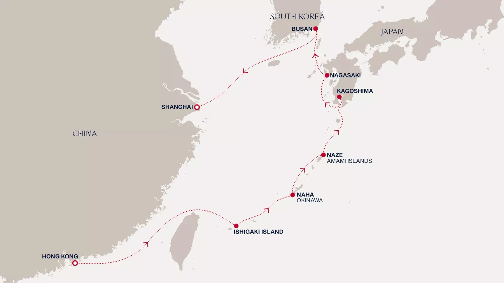 carte Chine, Japon, Corée du Sud, 10 jours