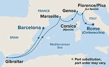 carte Méditerranée, 8 jours
