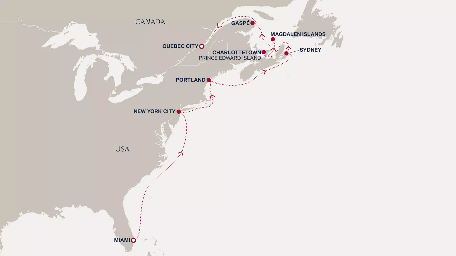 carte Etats-Unis, Canada, 13 jours