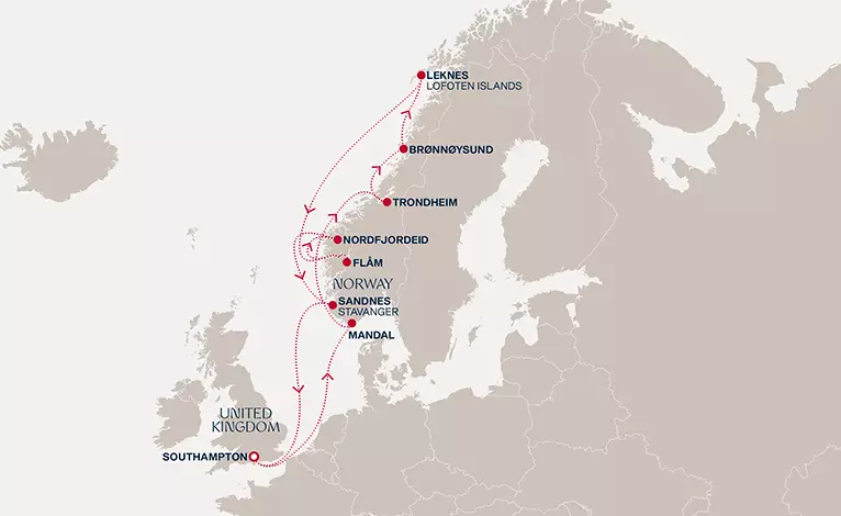carte Royaume-Uni, Norvège, 13 jours