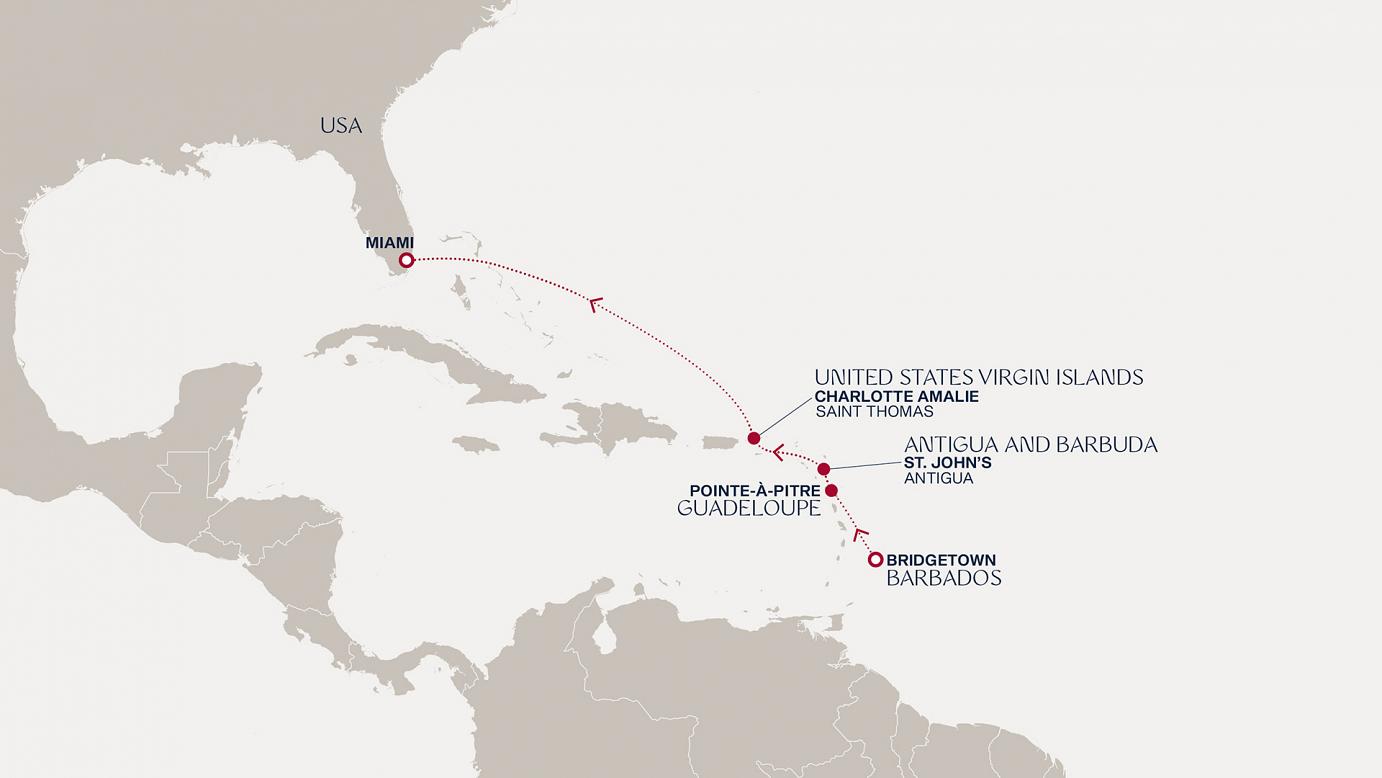 carte Caraïbes et Antilles, 7 jours