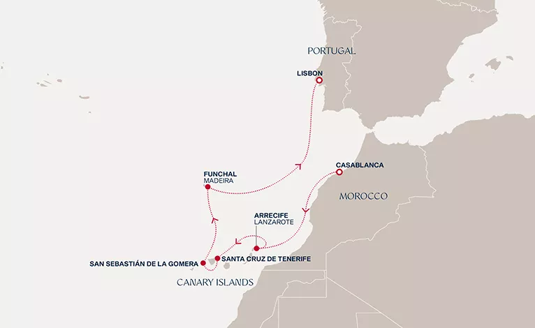 carte Maroc, Espagne, Portugal, 9 jours